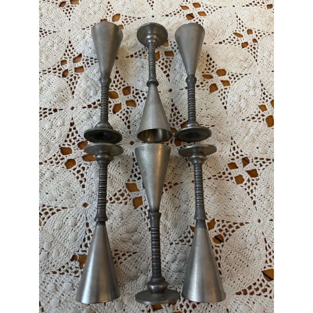 Vintage Art Deco Gunnar Havstad Pewter Cordial Wine‎ Cups Glasses MCM Barware